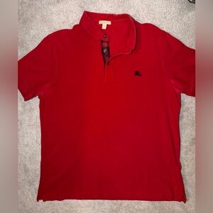 Burberry Brit Red Polo Shirt with Black Logo